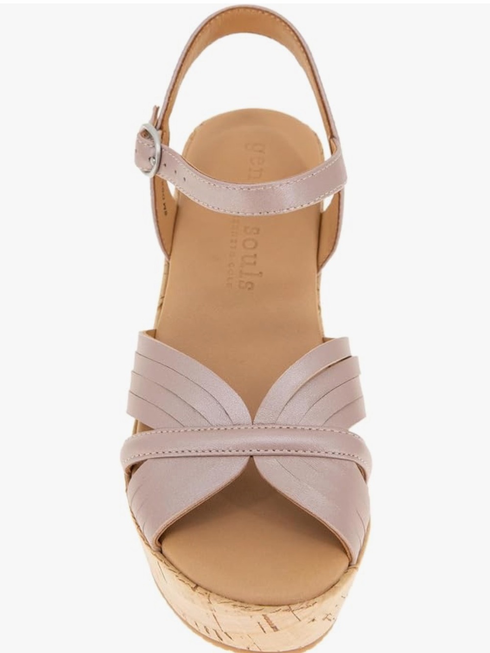 gentle souls Mauve Woven Cork Ankle-Strap Wedge Sandal - Picture 3 of 5